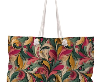 Bolso de fin de semana moderno y abstracto: diseño orgánico, bolso de playa extragrande con asa de cuerda - 101