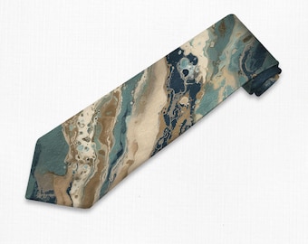 Corbata moderna abstracta para hombre: diseño orgánico, corbata de poliéster satinado - 102