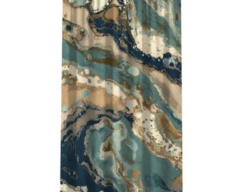 Cortina moderna abstracta para ventana: cortinas opacas de diseño orgánico, 50x84 - 102