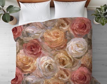 Abstract Duvet Cover: Modern Organic Design, Cotton or Silky Microfiber Bedding - 106