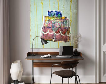 Original abstract painting on canvas, neutral modern wall art /Blessed