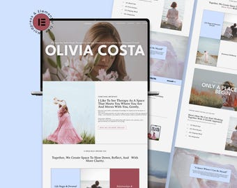 Wordpress Elementor Template for Therapist Coaches Consultants and Wellness Professionals Easy Setup Website with Free Installation Guide