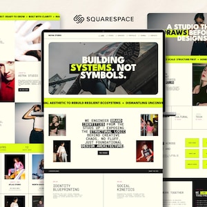 Squarespace 7.1 Bold Neon Premium Template for Creative Agency Digital Freelancer SMM Coaches and Service Based Brand that want to stand out