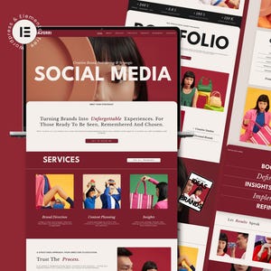 Social Media Manager Website Template | Elementor WordPress Template | Creative Portfolio Website | Personal Brand Site | Premium Website