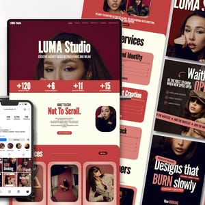 Websitesjabloon en Instagram-sjablonen Launch Kit Elementor Wordpress-sjabloon + 50 Canva-berichten op sociale media Premium brandingkit