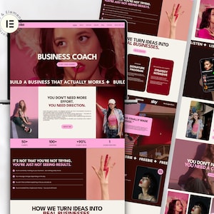 Business Coach Website Template Elementor WordPress Coaching Website for Service Based Business Modern Conversion Easy Setup and free guide