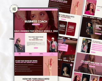 Wordpress Business Coach Website Template Elementor Coaching Website for Service Based Business Modern Conversion Easy Setup and free guide