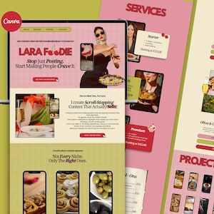 UGC Portfolio Canva Template | Bold Creator Website | Content Creator Landing Page | Editable Canva Website | Creative Website Template
