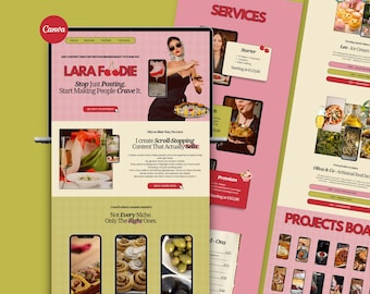 UGC Portfolio Canva Template | Bold Creator Website | Content Creator Landing Page | Editable Canva Website | Creative Website Template