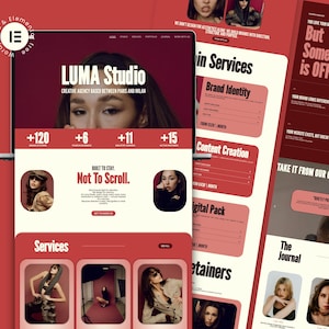Creative Agency Website Template | Elementor WordPress Template | Bold Modern Portfolio Website | Personal Brand Site | Premium Website