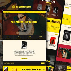Elementor WordPress Vorlage | Kreativbüro-Website | Kreativ Portfolio & Blog | Persönliche Brandsite | Premium-Webseite