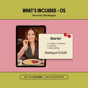 ugc portfolio one page website template canva easy to use and customize canva template for social media manager website landing page canva for influencers and service based brands, landing page canva for creative brands hero section pink and green feminine website ugc portfolio