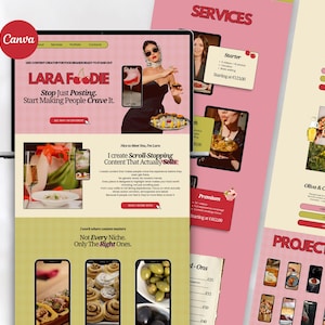 UGC Portfolio Canva Template | Bold Creator Website | Content Creator Landing Page | Editable Canva Website | Creative Website Template