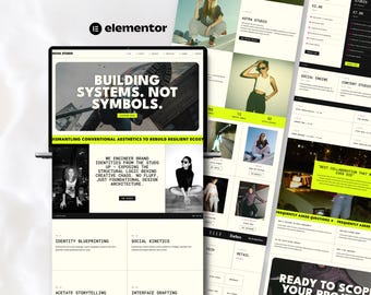 May include: A digital display showing a website interface for Nova Studio, featuring the text Building Systems. Not Symbols. and Dismantling Conventional Aesthetics to Rebuild Resilient Ecosystems, alongside various project images and design service descriptions.