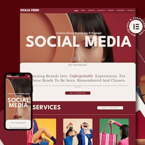 Wordpress Elementor Template for Social Media Managers Modern Creative Website Portfolio and Blog for Creatives Easy Setup And Free Guide