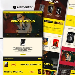 Elementor WordPress Template Creative Agency Website Bold Creative Portfolio & Blog Personal Brand Site Premium Website