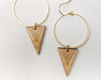007 Bamboo Triangle Hoop Earrings