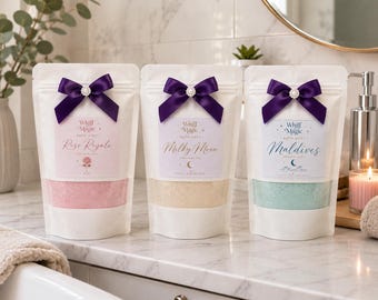 Luxury bath dust fizz soak pouch 300g self care present gift