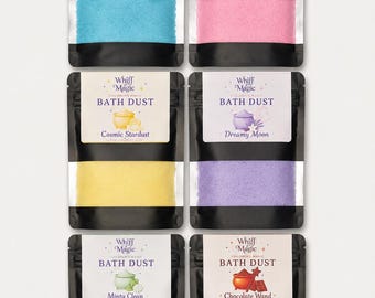 Children's Bath Dust, Magical Fizz, Bubblegum, Strawberry, Lemon, Mint, Lavender, Chocolate Scents