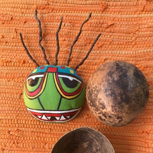 Puerto Rican vejigantes mask, Traditional Puerto Rican Carnival masks, Painted Caribbean Gourd, Cultural Caribbean masks,