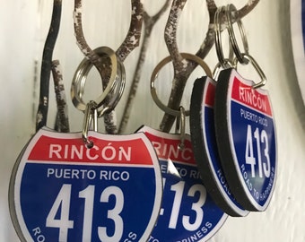 Rincón Puerto Rico road to happiness 413 sign , travel Souvenir, surfing, man cave, surf decor , ready to ship