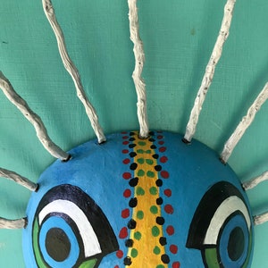 Hand Painted carnival mask, vejigante , colorful Afro Caribbean Mask, traditional puerto rican mask, gourd art collectors item image 4