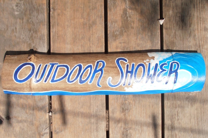 Hand Painted Wood Sign Outdoor Indoor Shower Sign SURF Sign Etsy