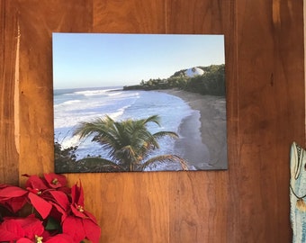 Ready to ship,View of Domes Beach, photograph on canvas , 20 x 16 inches , Rincón Puerto Rico, surf Art, surf decor, waves on canvas