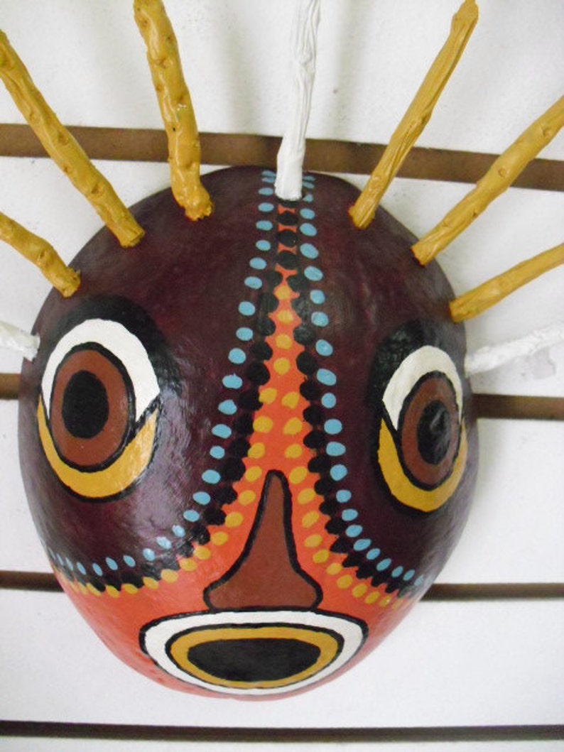 2 Colorful Caribbean Masks Carnival Masks Traditional Folk Etsy