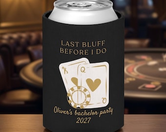 Porta-latas personalizado para despedida de solteiro, ideal para pedido de casamento de padrinhos, fichas de pôquer, cerveja ou para um fim de semana de casamento em um cassino de Las Vegas.