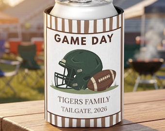 Porta-latas personalizado para o dia do jogo, ideal para festas em família ou eventos esportivos. Perfeito para torcedores de futebol americano. Ideal para festas temáticas e eventos esportivos.
