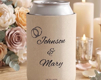 Fundas térmicas personalizadas para bodas, enfriadores de latas personalizados al por mayor, recuerdos de boda con nombres y fecha, regalo para los novios, portavasos para fiestas.