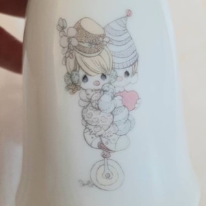 Vintage Precious Moments 1985 Enesco Imports Porcelain Bell Clown Couple Happiness
