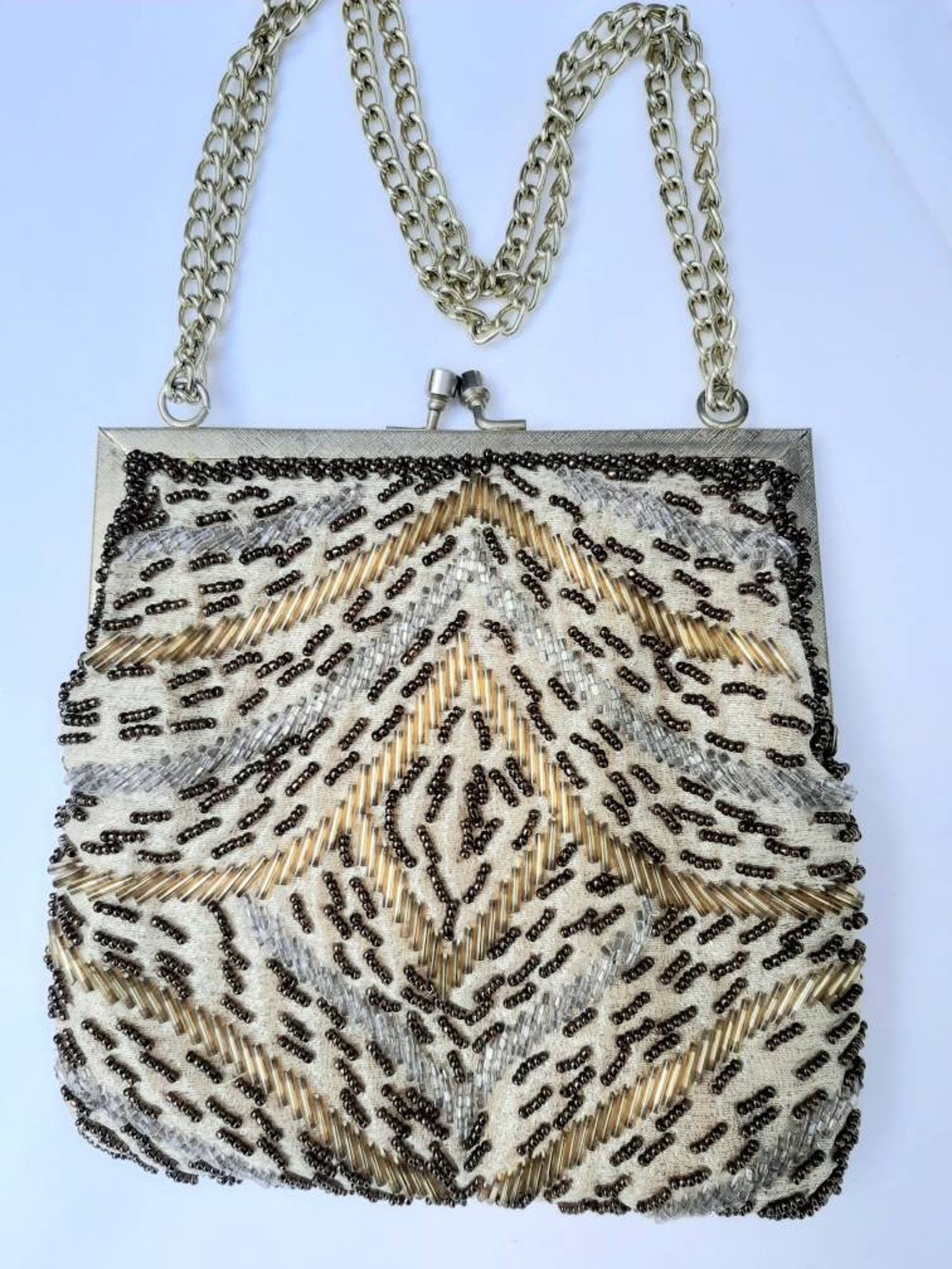 Vintage La Regale Ltd Beaded Gold Purse With Mirror Vinage - Etsy Singapore