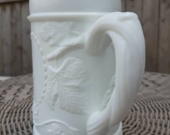 Vintage Milk Glass Beer Stein mug