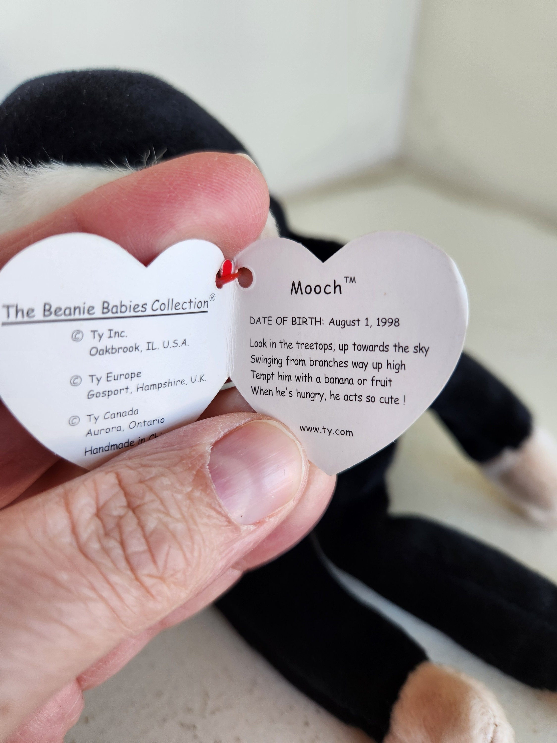 Vintage Ty Beanie Baby Mooch the Monkey - Etsy