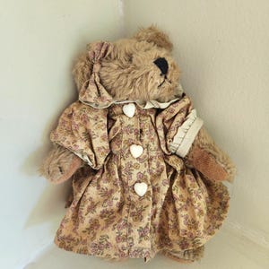Vintage 1990s Boyds Bear in Floral Dress