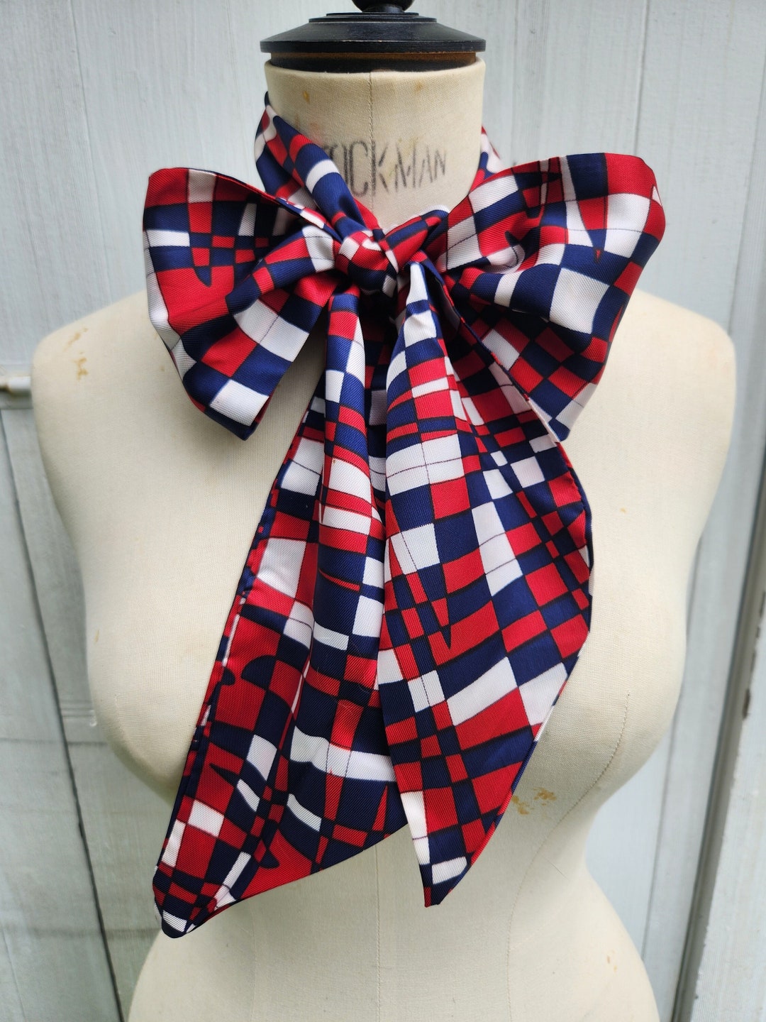 Effie Scarf, Red and Blue