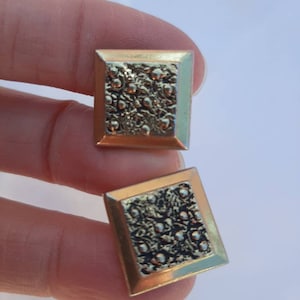 Vintage 1980s Cufflinks Angled Metallic Color Gold