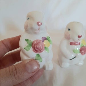 Sale e pepe vintage a forma di coniglietto primaverile pasquale