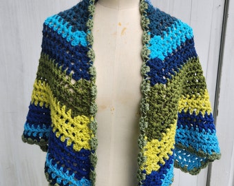 Vintage Handmade Crocheted Shawl