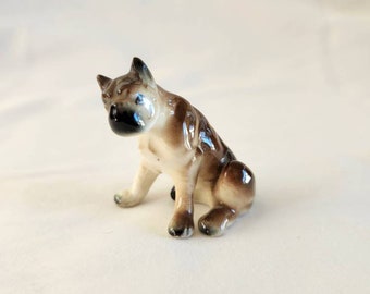 Vintage Glass Animal Boxer Terrier Figurine