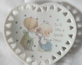 Vintage 1993 Precious Moments Special Friend Mini Heart Plate