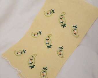 Vintage Yellow Linen Tea Towel