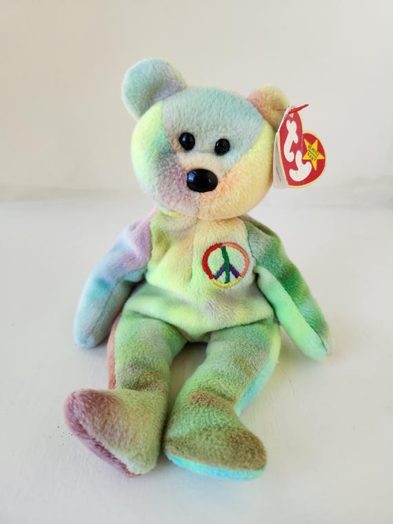 Vintage 1996 Beanie Baby Peace Bear - Etsy