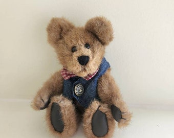 Vintage 1990s Boyd's Bear with vest and tie