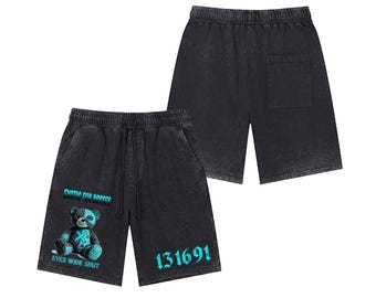 Men s Vintage Wash Drawstring Shorts|350GSM DTF