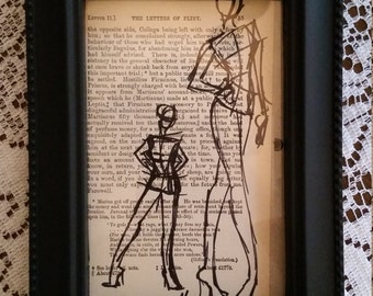 Fashion Sketch on Book Page