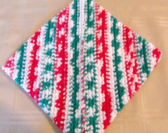 Christmas Crochet Potholder, Christmas Crochet Hotpad, Potholder, Trivet, Hot Pad, Home Decor, Housewarming Gift