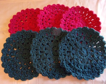 Coasters, Housewares, Crocheted Coasters, Drink Coasters, Cotton Coasters, Crocheted Cotton Coasters, Eco-friendly coasters